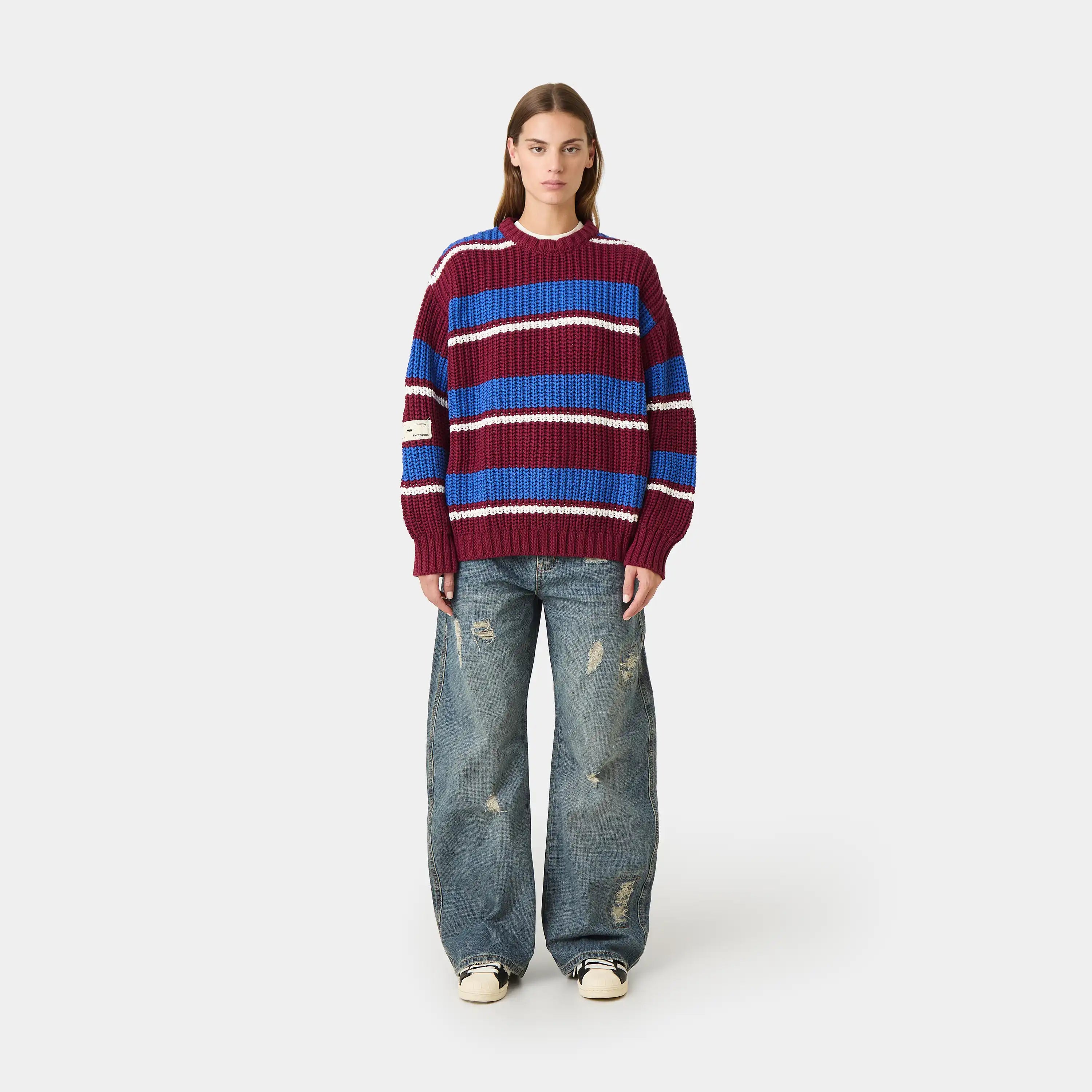Stoke Burgundy Knit Sweater Knitwear Eme Studios