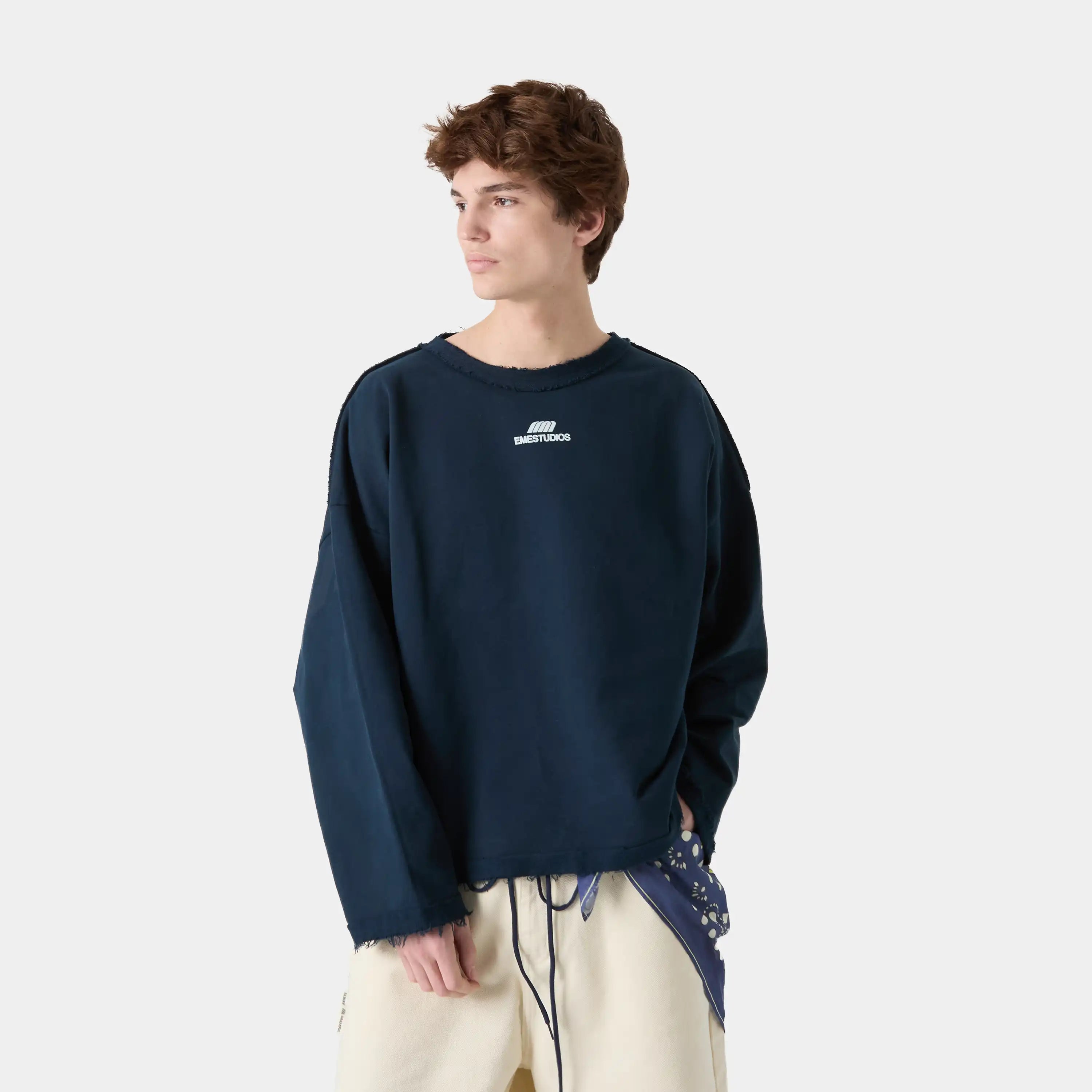 Suty Navy Reverse Crewneck Sweatshirts eme