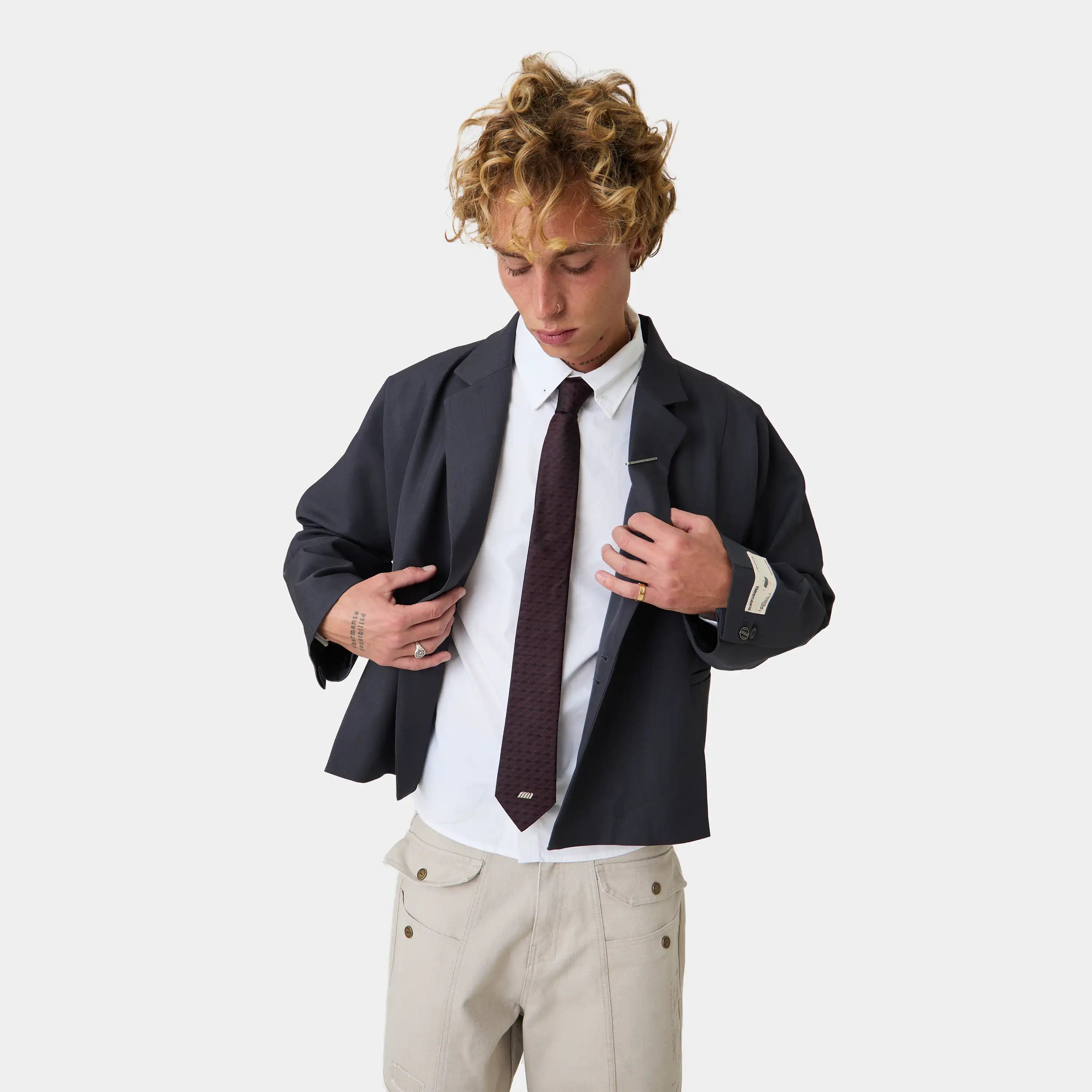 Symm Burgundy Tie Accesories Eme Studios
