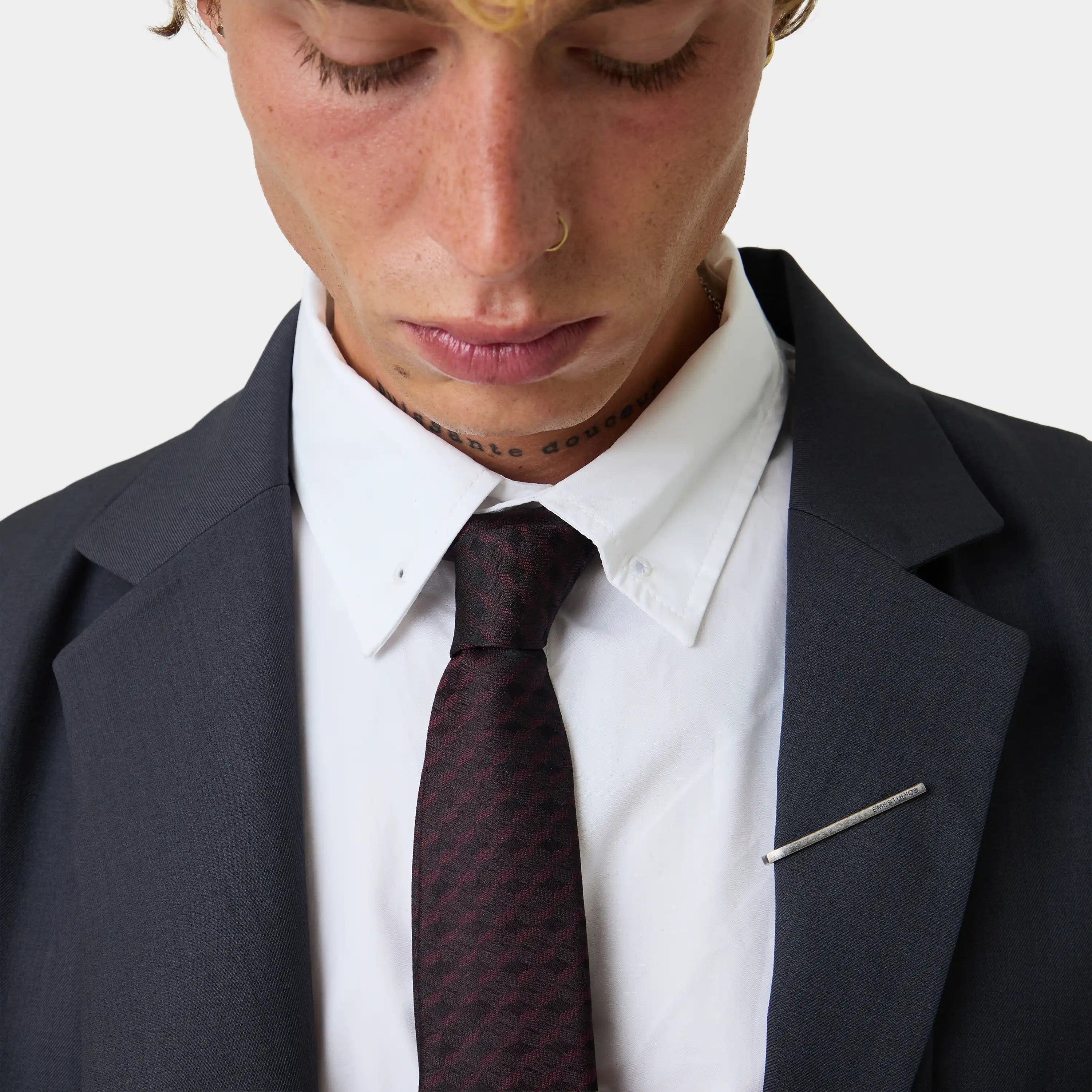 Symm Burgundy Tie Accesories Eme Studios