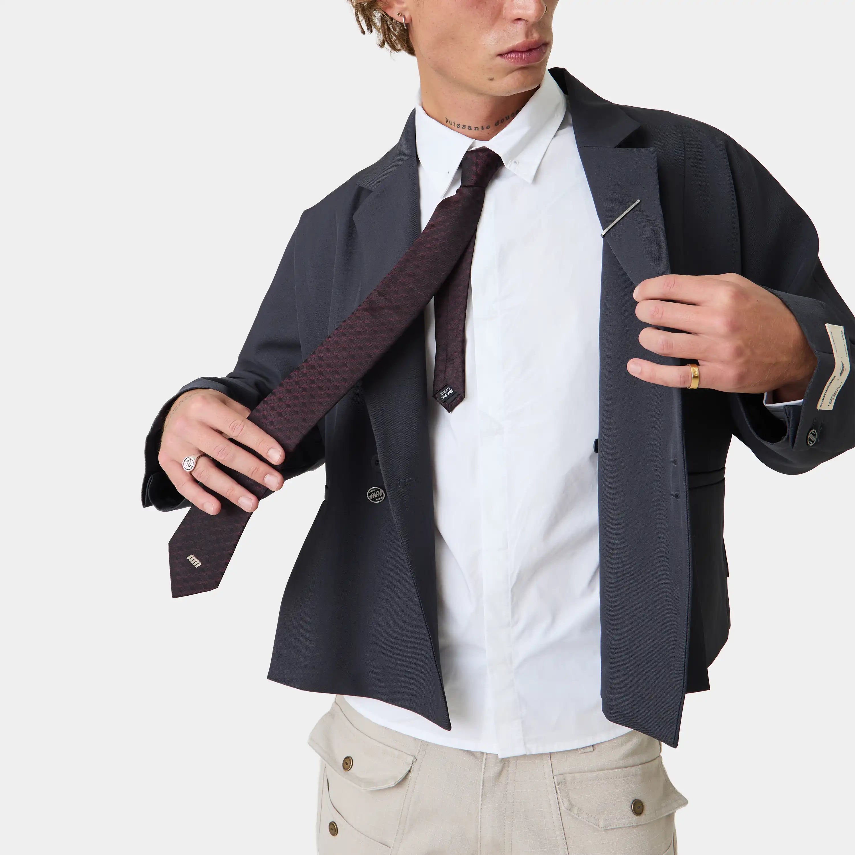 Symm Burgundy Tie Accesories Eme Studios