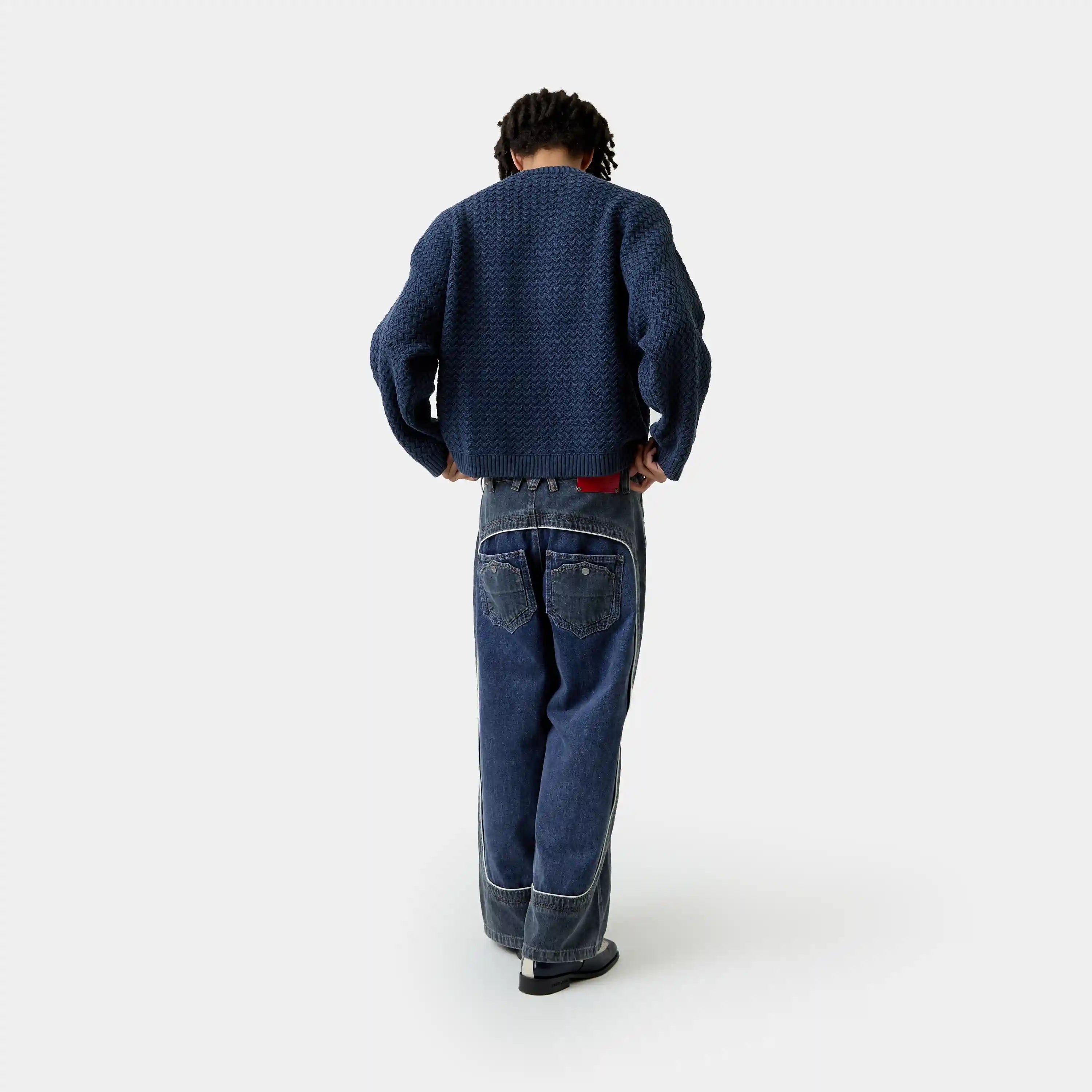 Thesis Navy Knit Sweater Knitwear Eme Studios