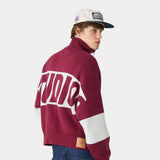 Thrill Burgundy Zipper Knit Knitwear eme