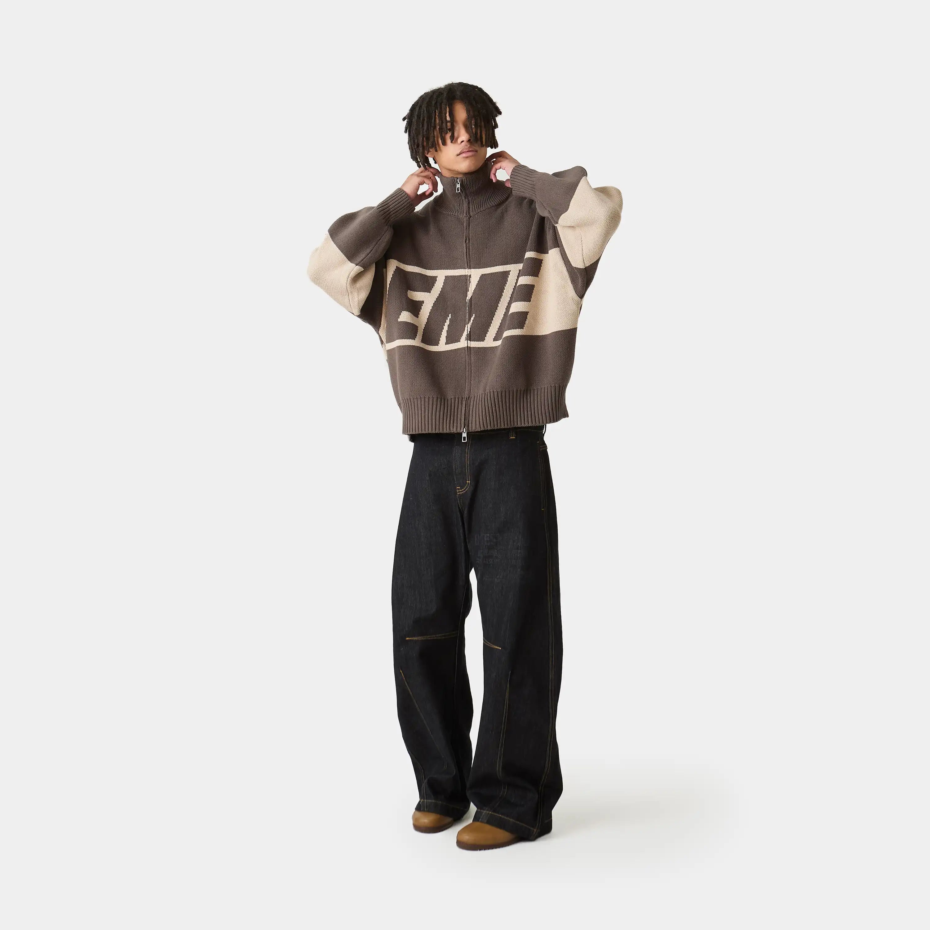 Thrill Falcon Zipper Knit Knitwear eme