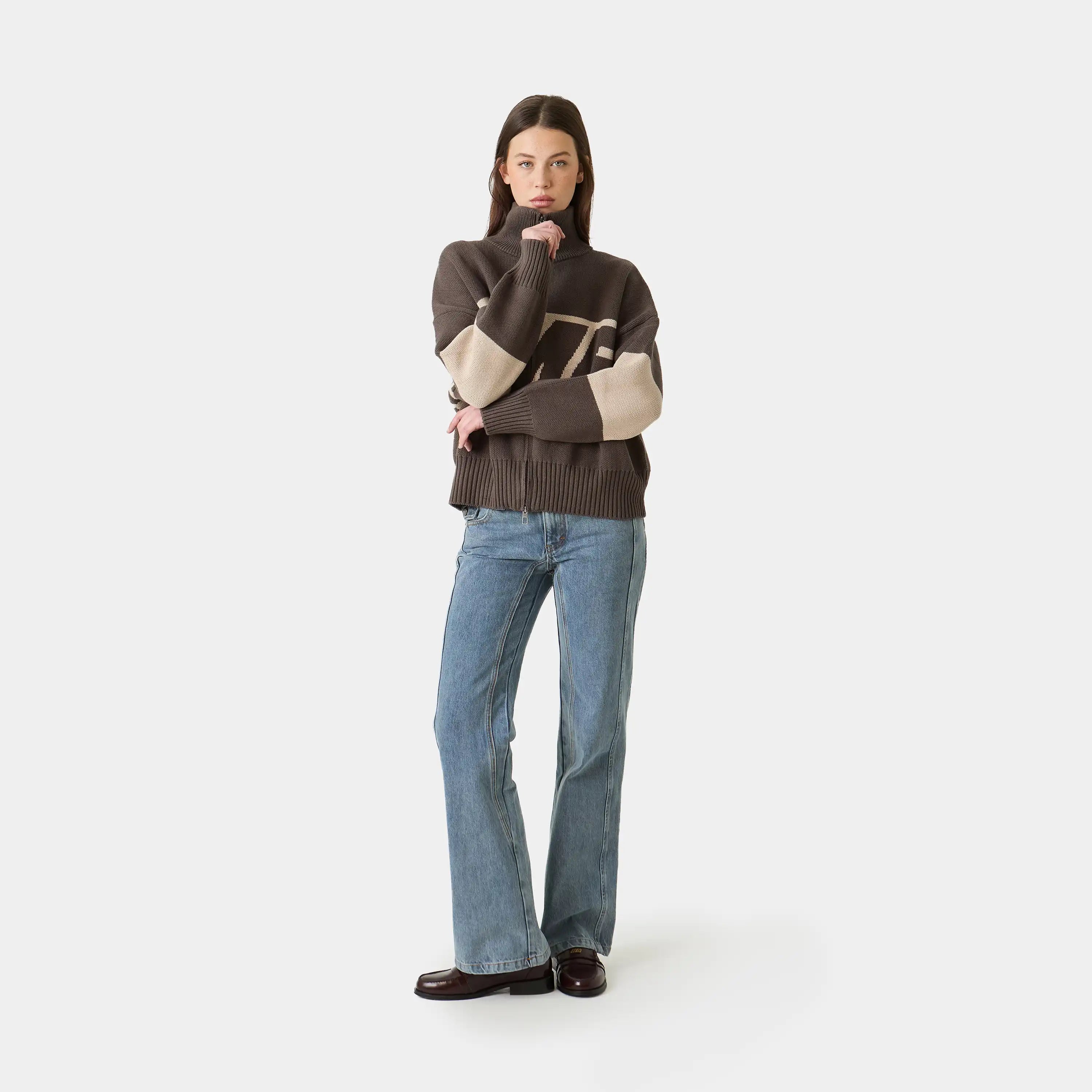 Thrill Falcon Zipper Knit Knitwear eme