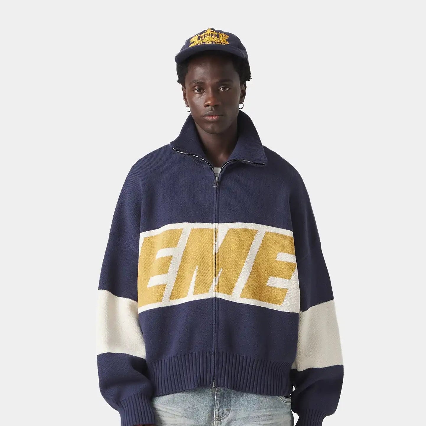 Thrill Mustard Zipper Knit Knitwear eme