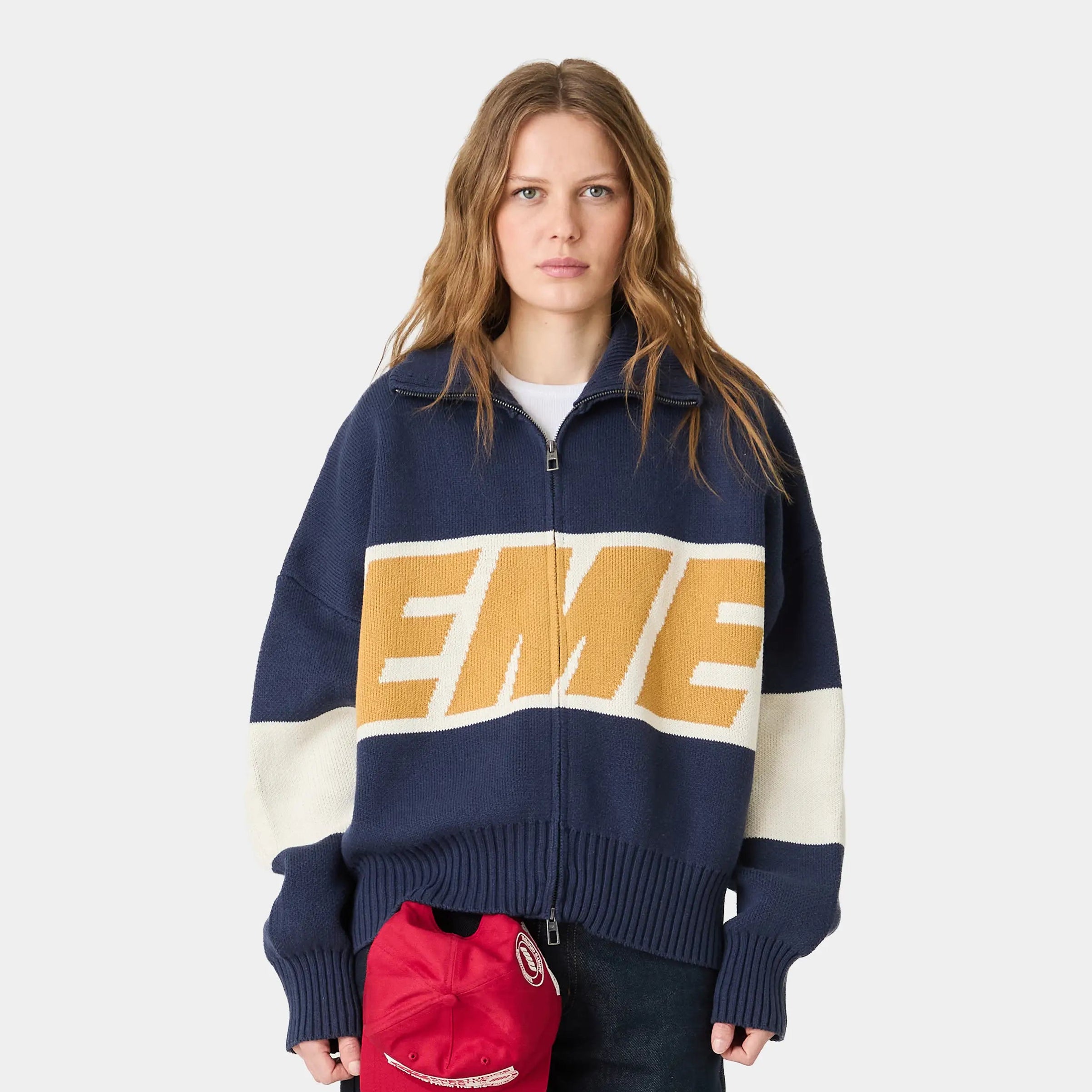 Thrill Mustard Zipper Knit Knitwear eme