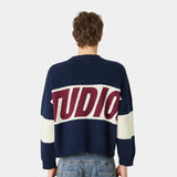 Thrill Navy Master Knit Sweater Knitwear Eme Studios