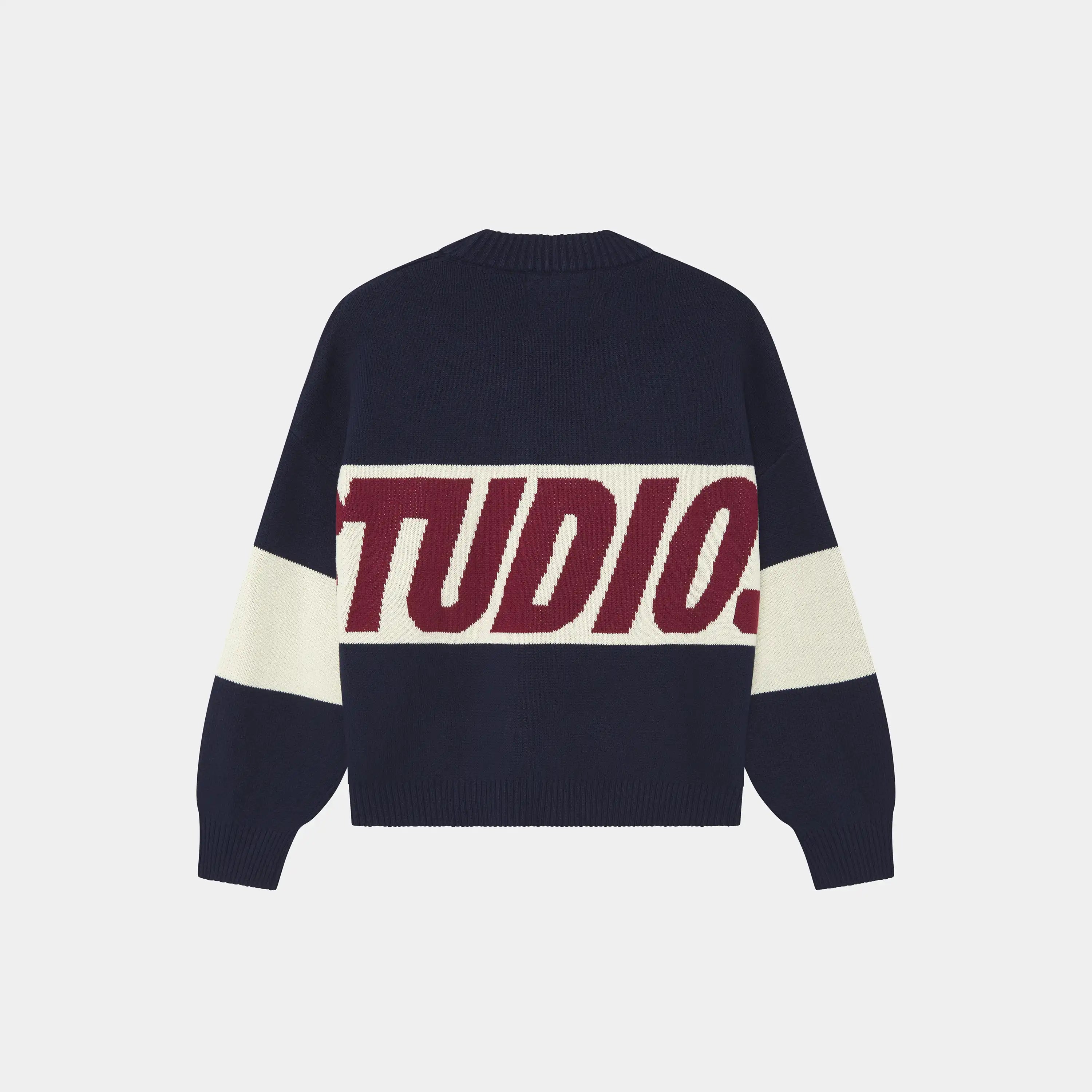 Thrill Navy Master Knit Sweater Knitwear Eme Studios
