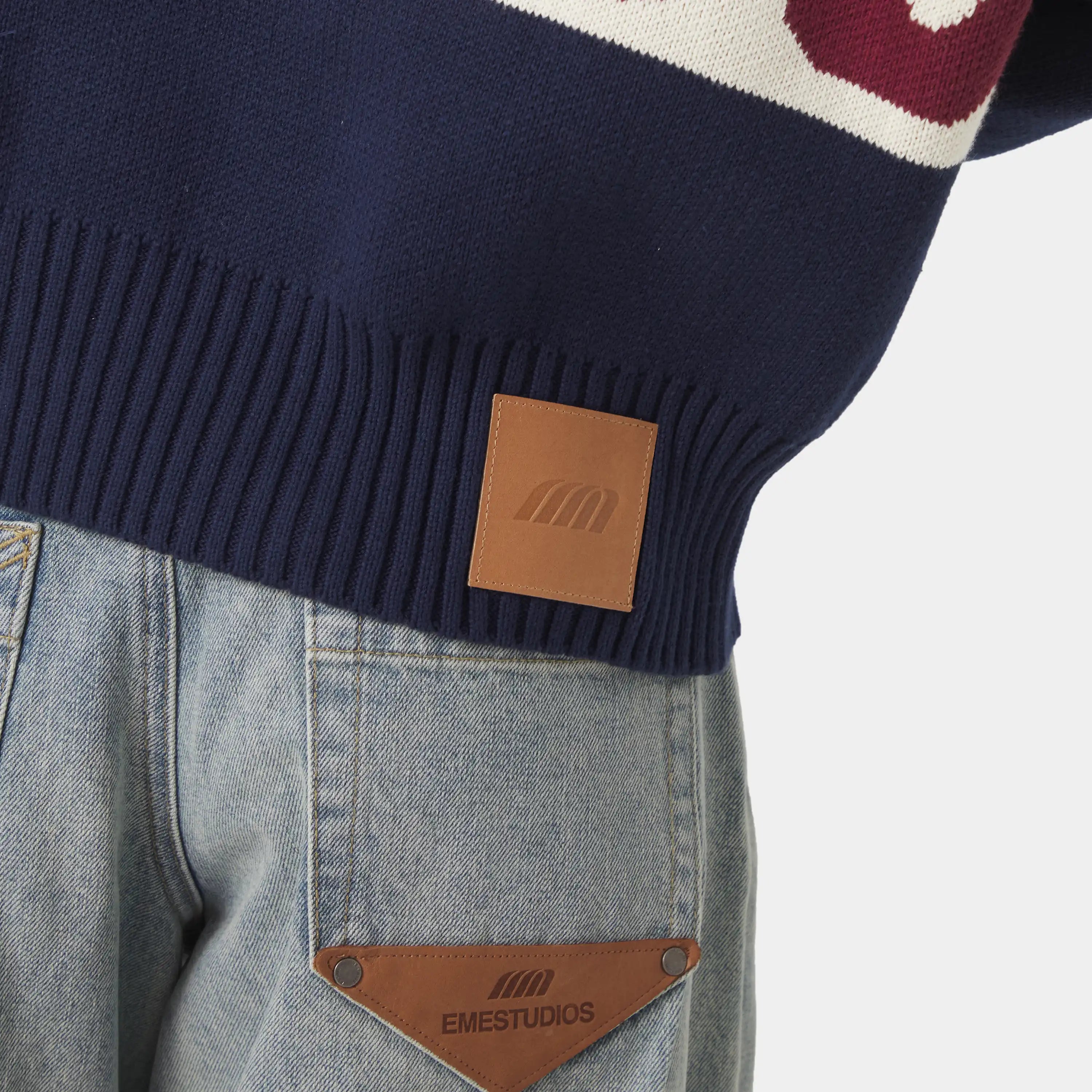 Thrill Navy Zipper Knit Knitwear eme