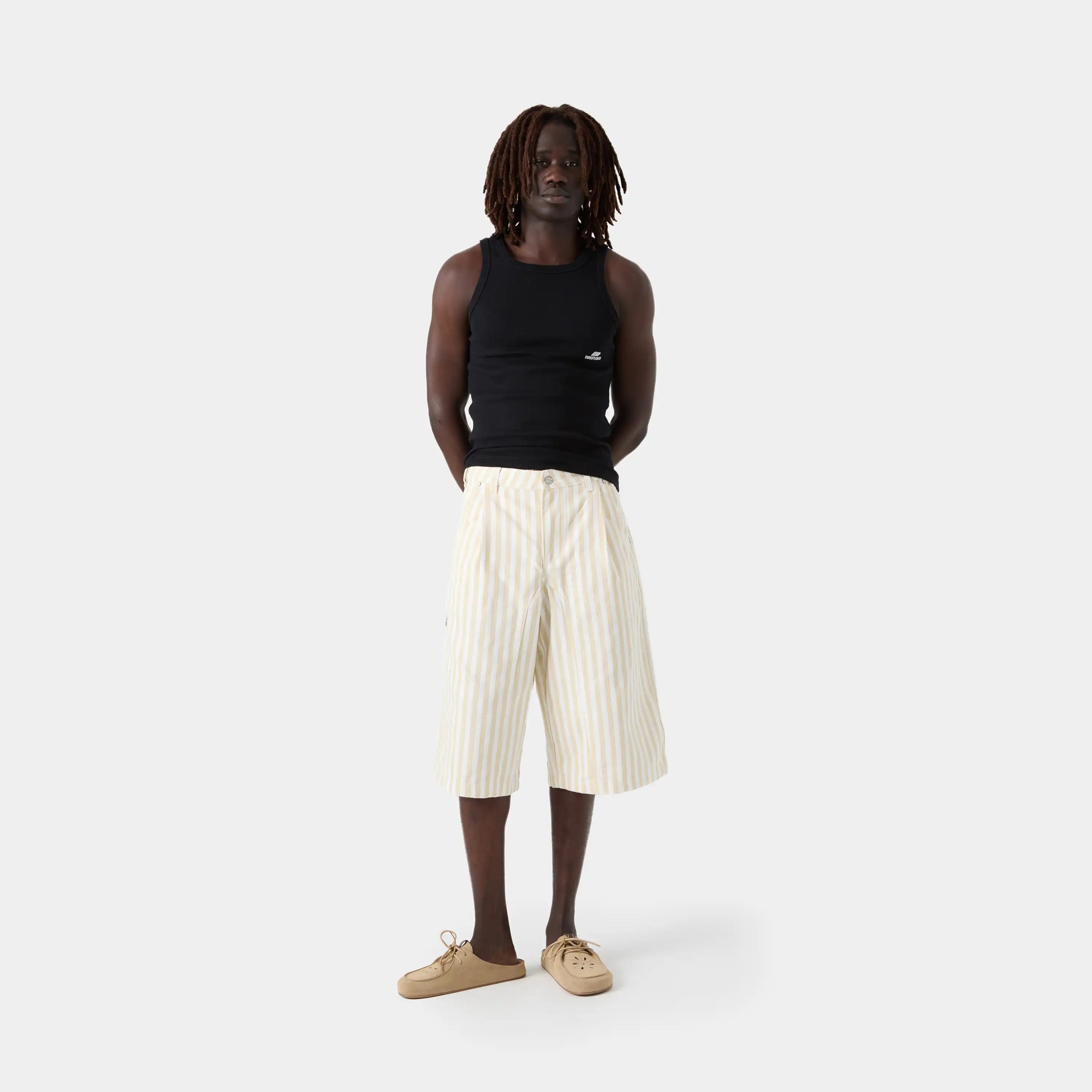 Tibiacore Striped Denim Jorts Shorts eme