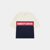 Track Paneled Navy Oversized Tee T-shirts Eme Studios