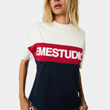 Track Paneled Navy Oversized Tee T-shirts Eme Studios