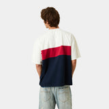Track Paneled Navy Oversized Tee T-shirts Eme Studios
