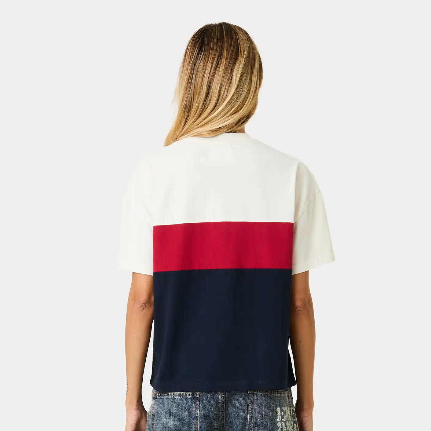 Track Paneled Navy Oversized Tee T-shirts Eme Studios