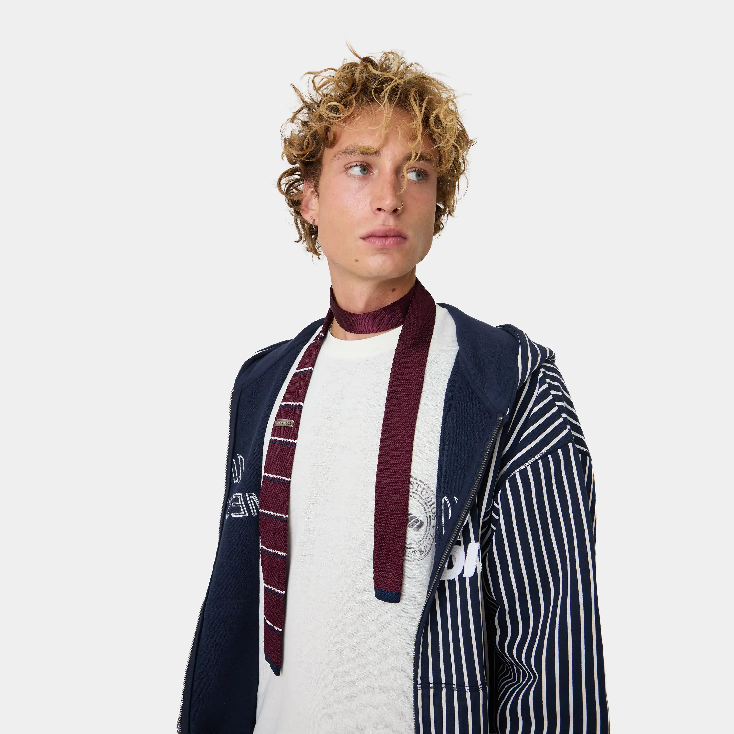 Trad Stripped Wine Tie Accesories Eme Studios