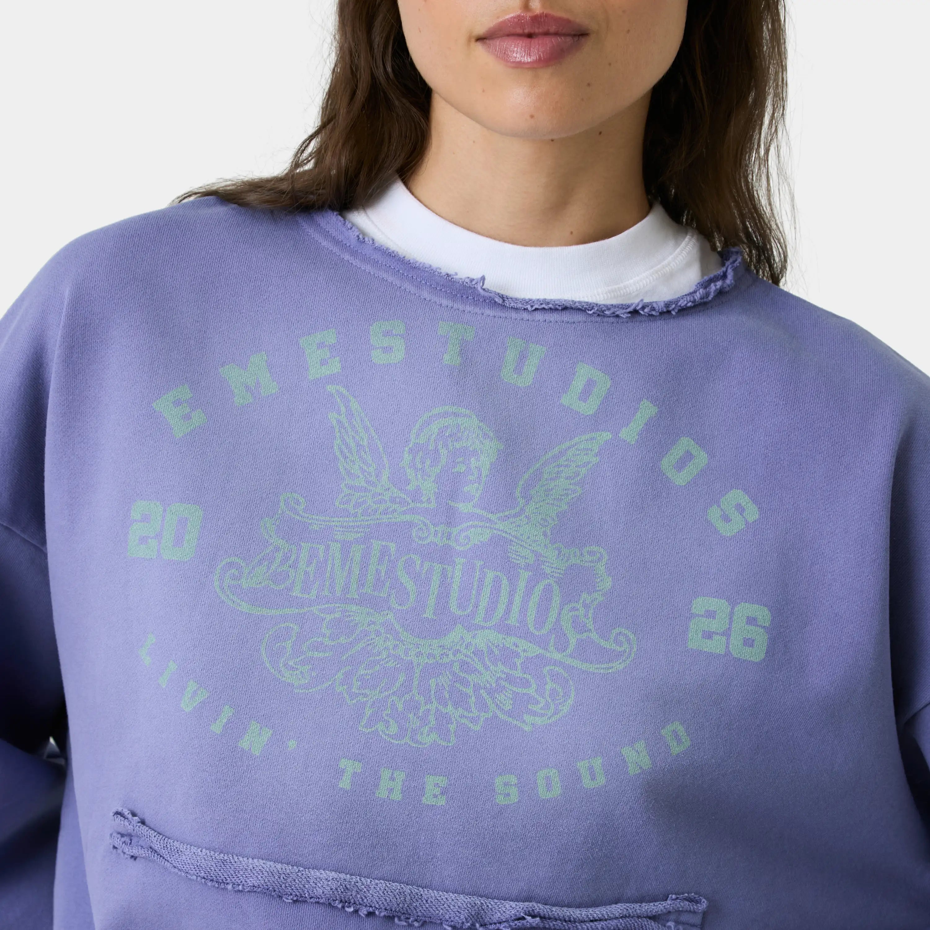 Uriel Broken Plum Oversized Crewneck Sweatshirts Eme Studios