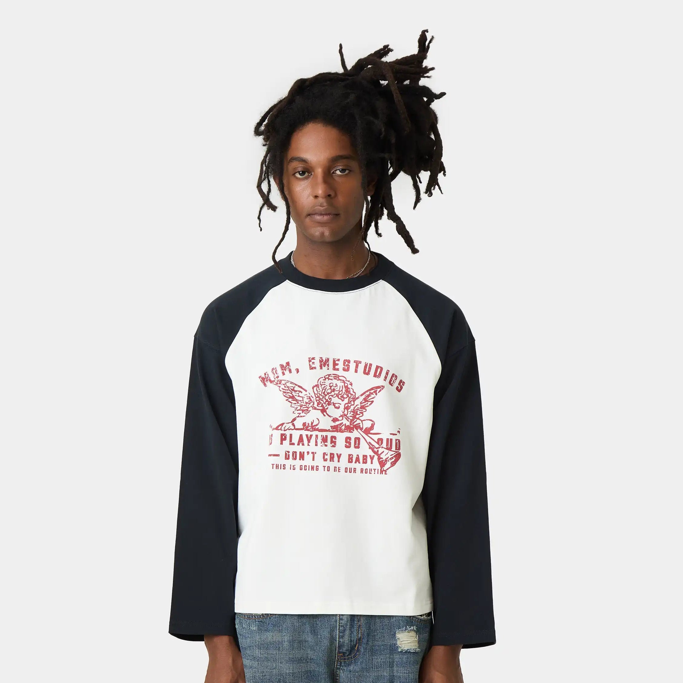 Uriel Navy Long Sleeve T-shirts Eme Studios