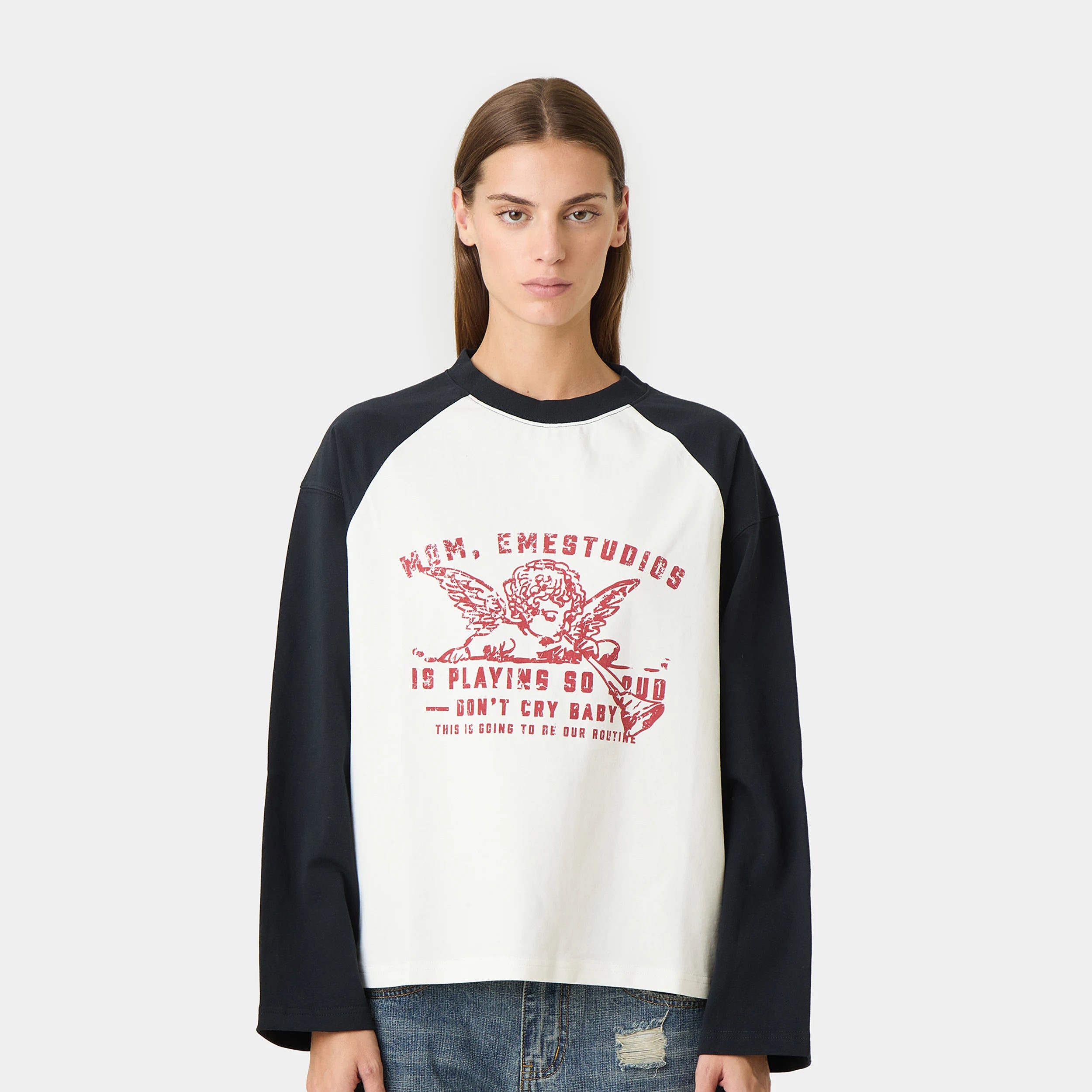 Uriel Navy Long Sleeve T-shirts Eme Studios