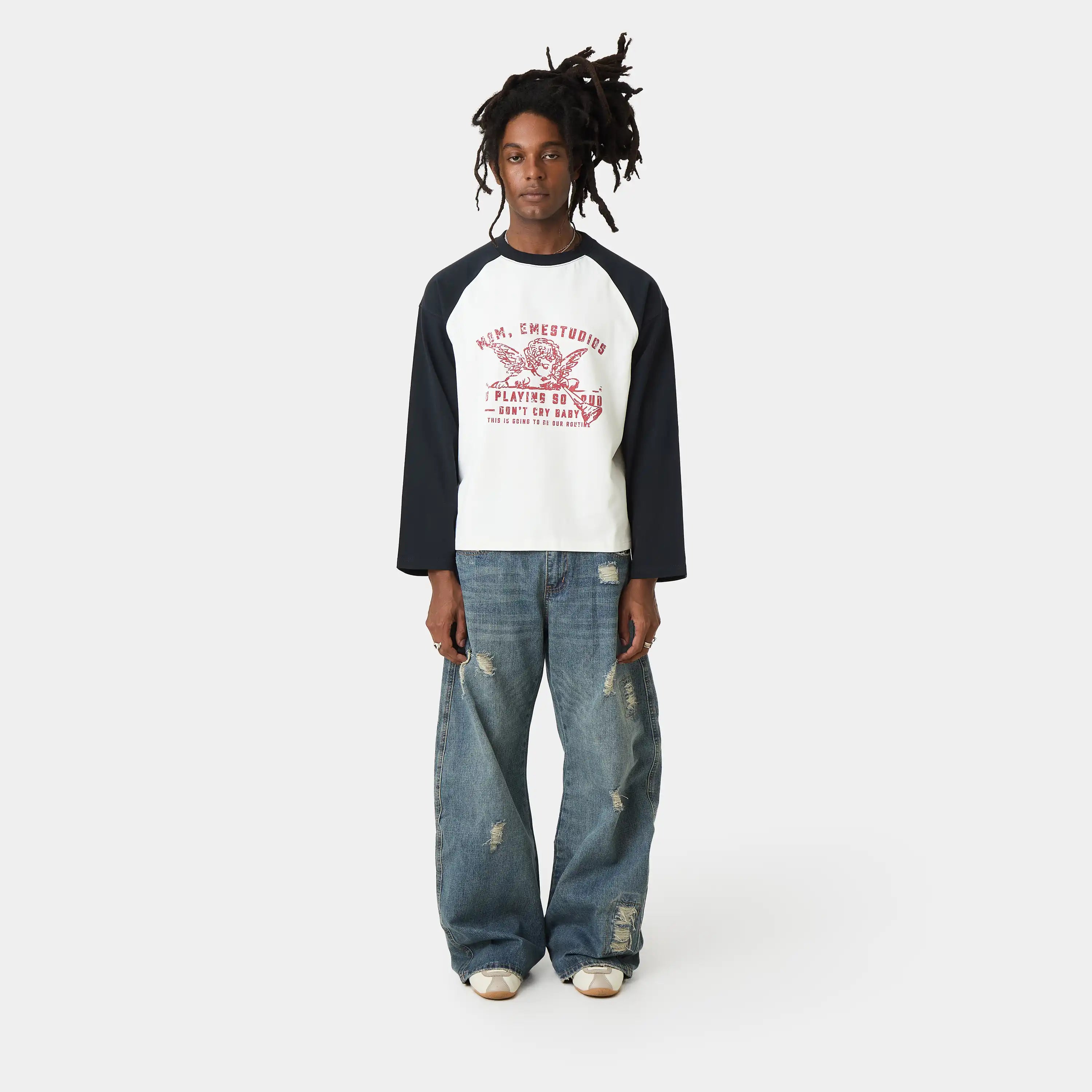 Uriel Navy Long Sleeve T-shirts Eme Studios