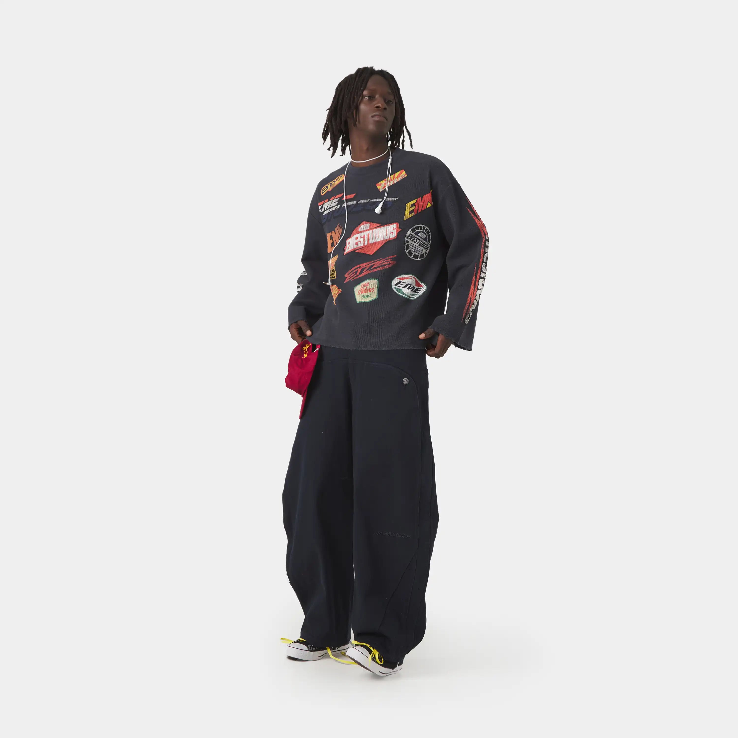 Waffle Navy Crewneck Sweatshirts Eme Studios