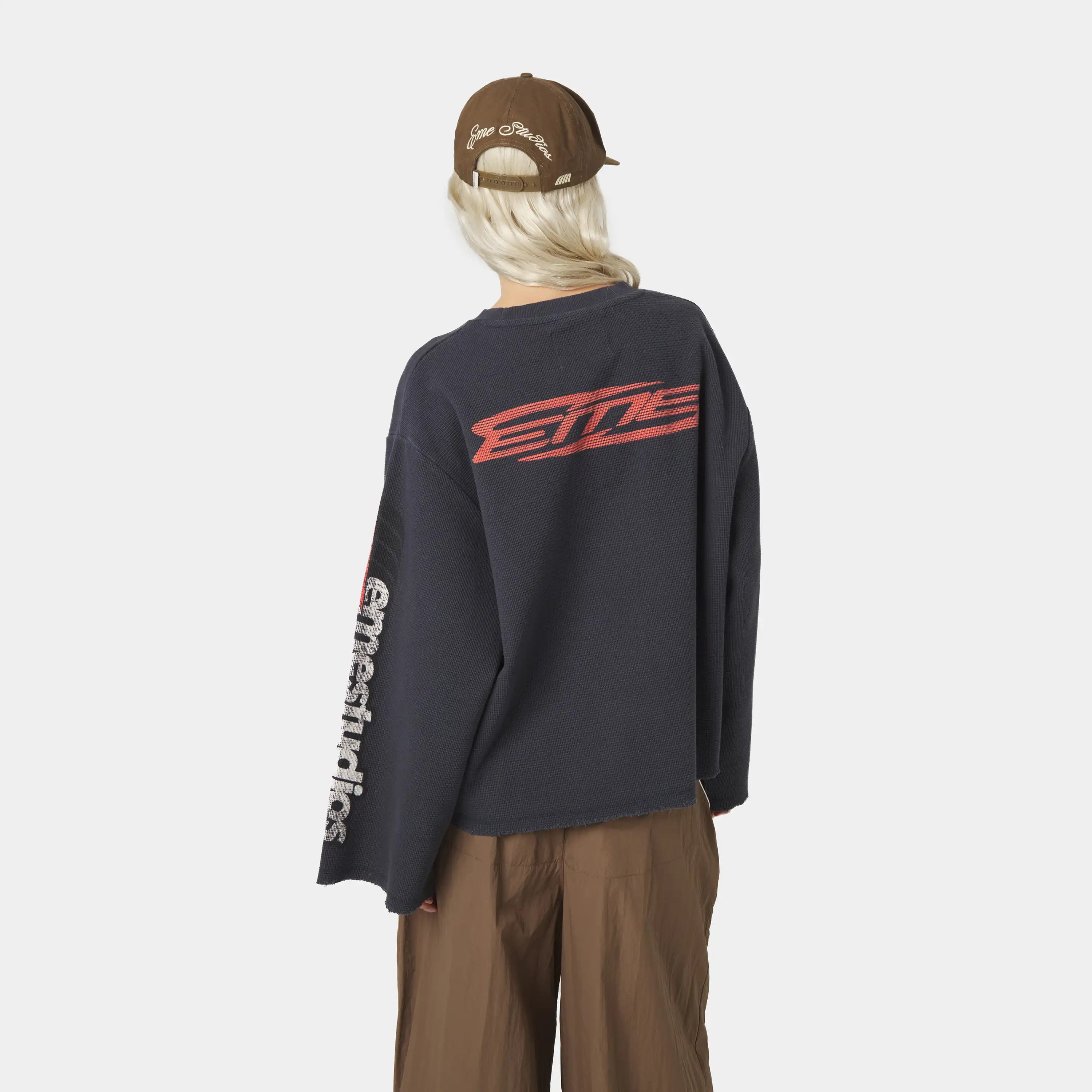 Waffle Navy Crewneck Sweatshirts Eme Studios