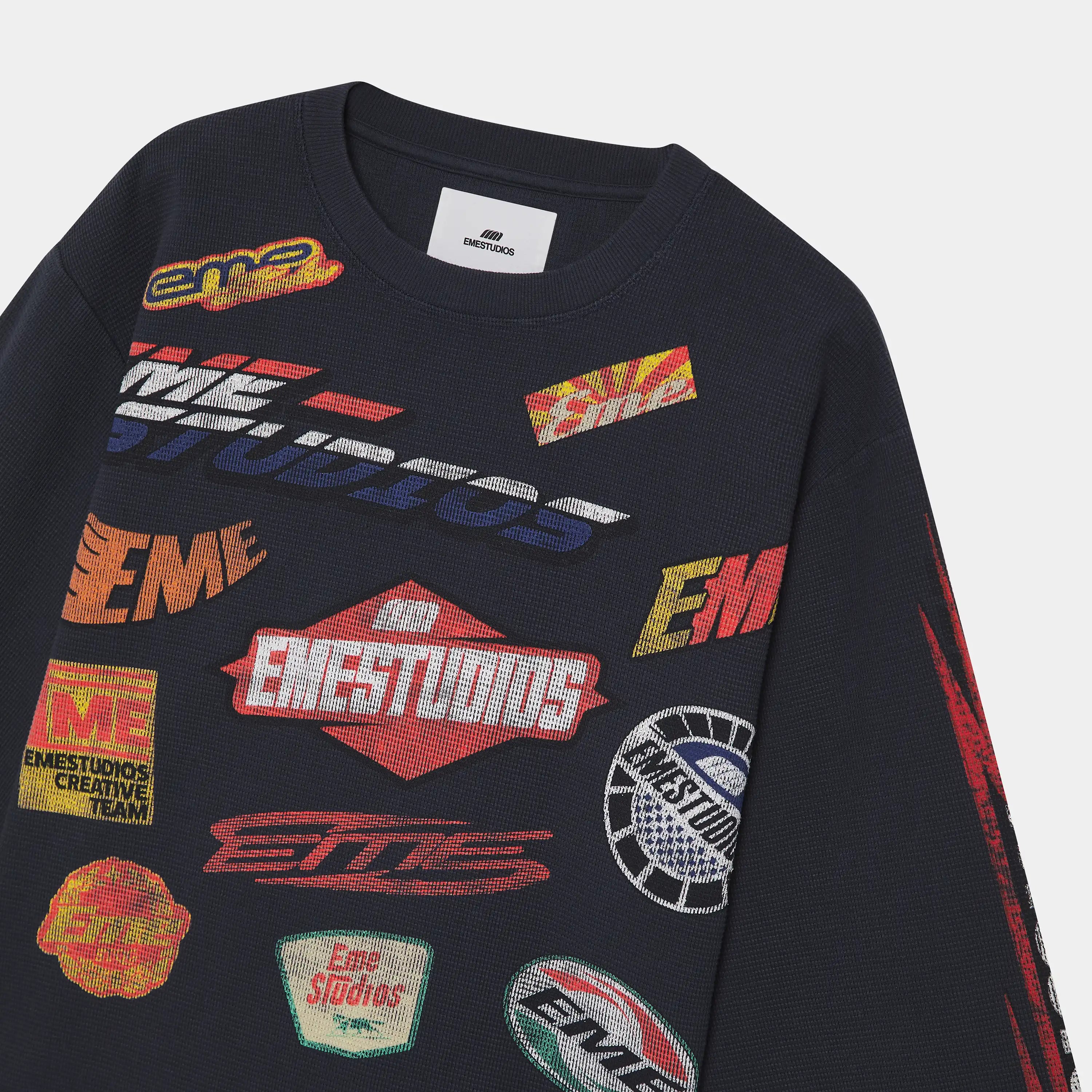Waffle Navy Crewneck Sweatshirts Eme Studios