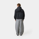 Waffle Navy Croped Boxy Full Zip Hoodies Eme Studios