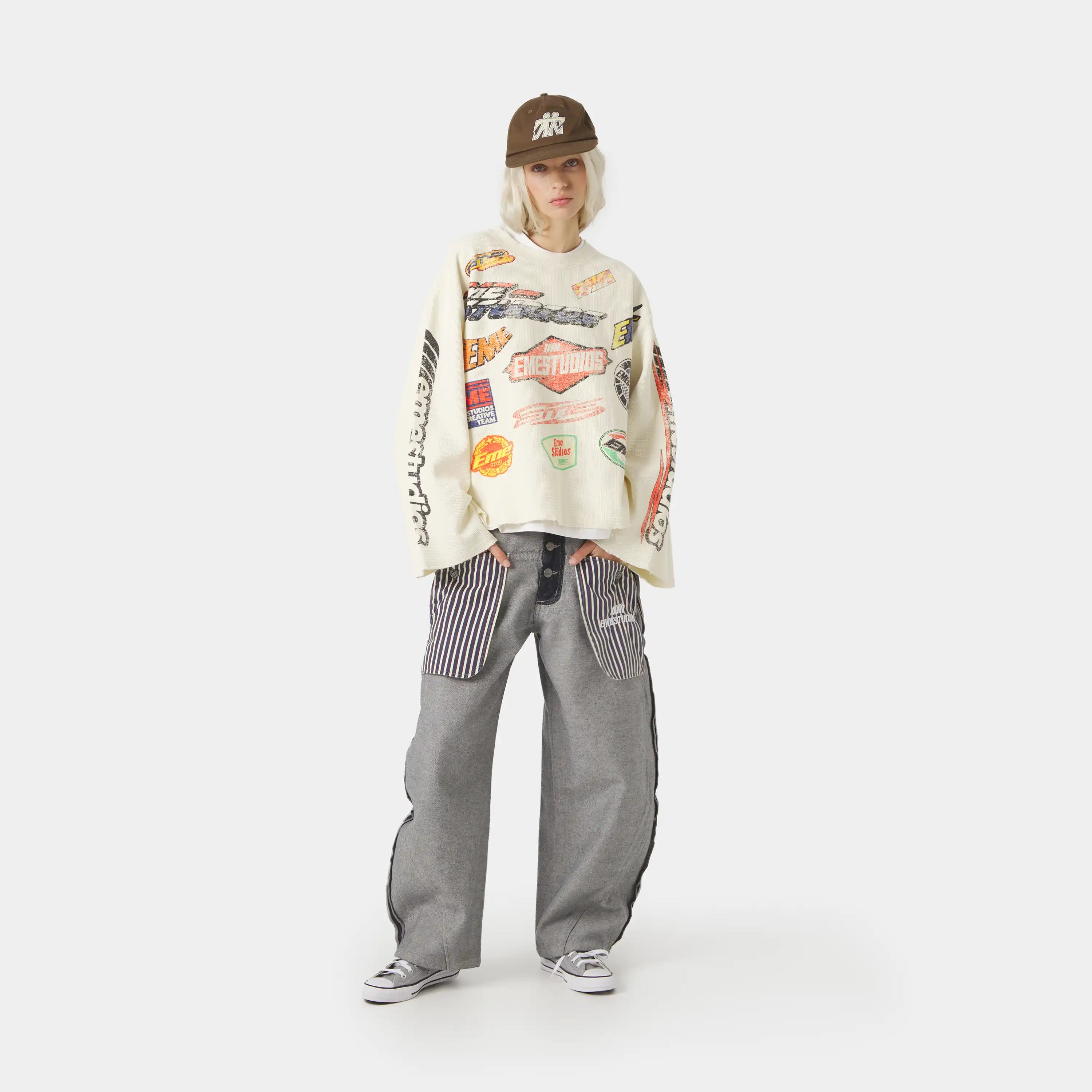 Waffle Off Sand Crewneck Sweatshirts Eme Studios