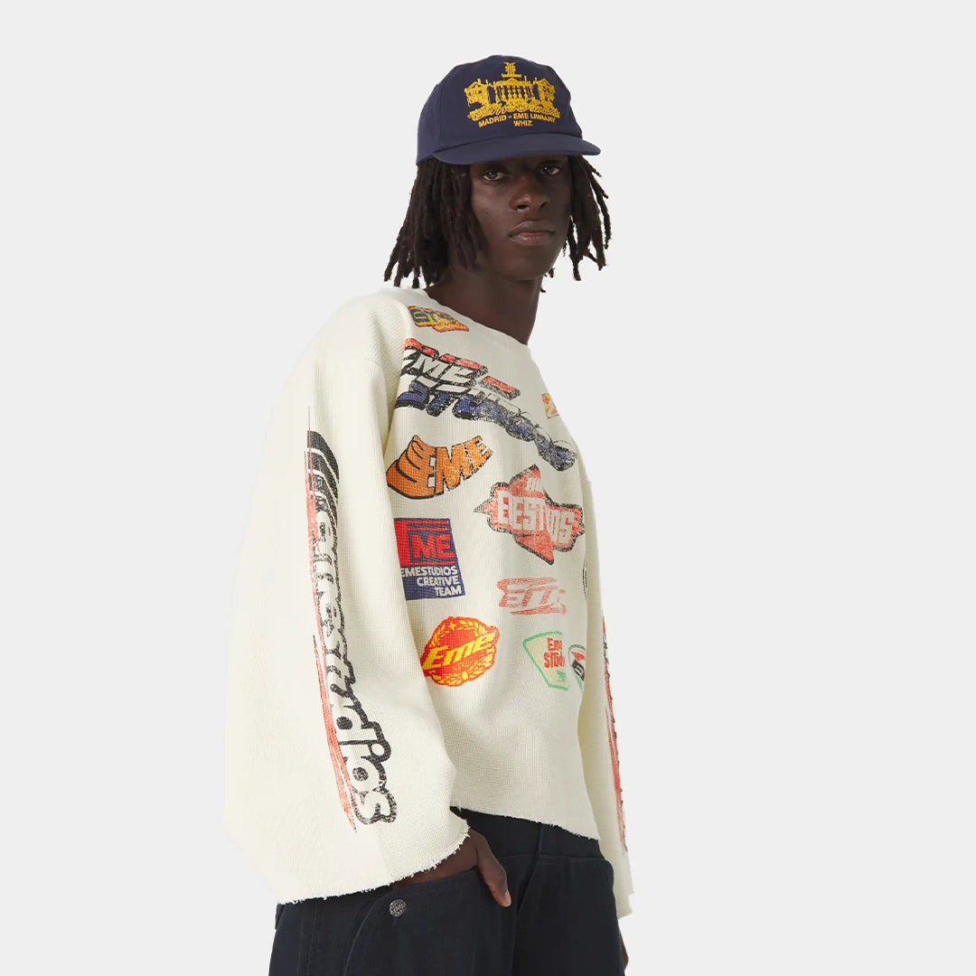 Waffle Off Sand Crewneck Sweatshirts Eme Studios