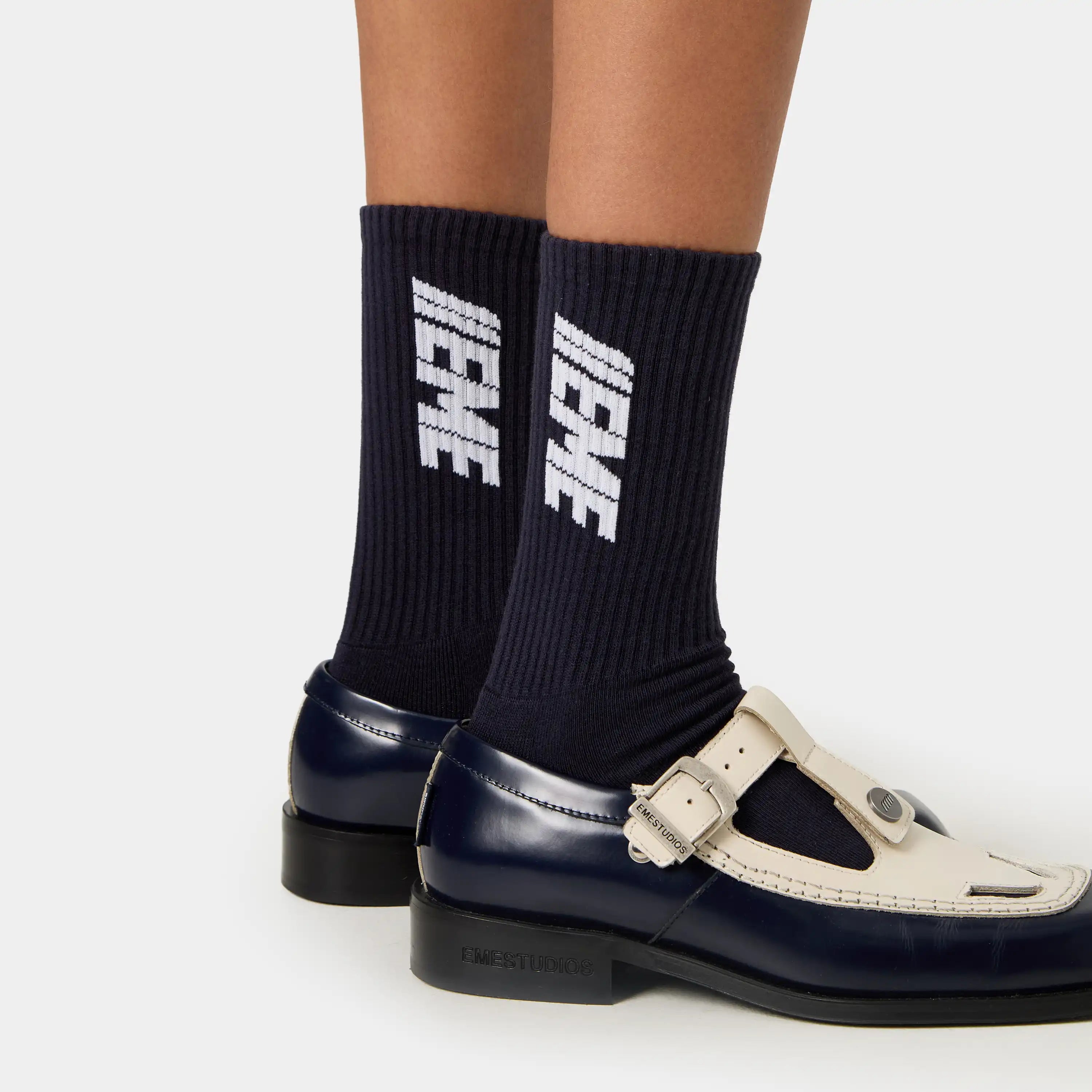 Wheelie Navy Socks Underwear Eme Studios