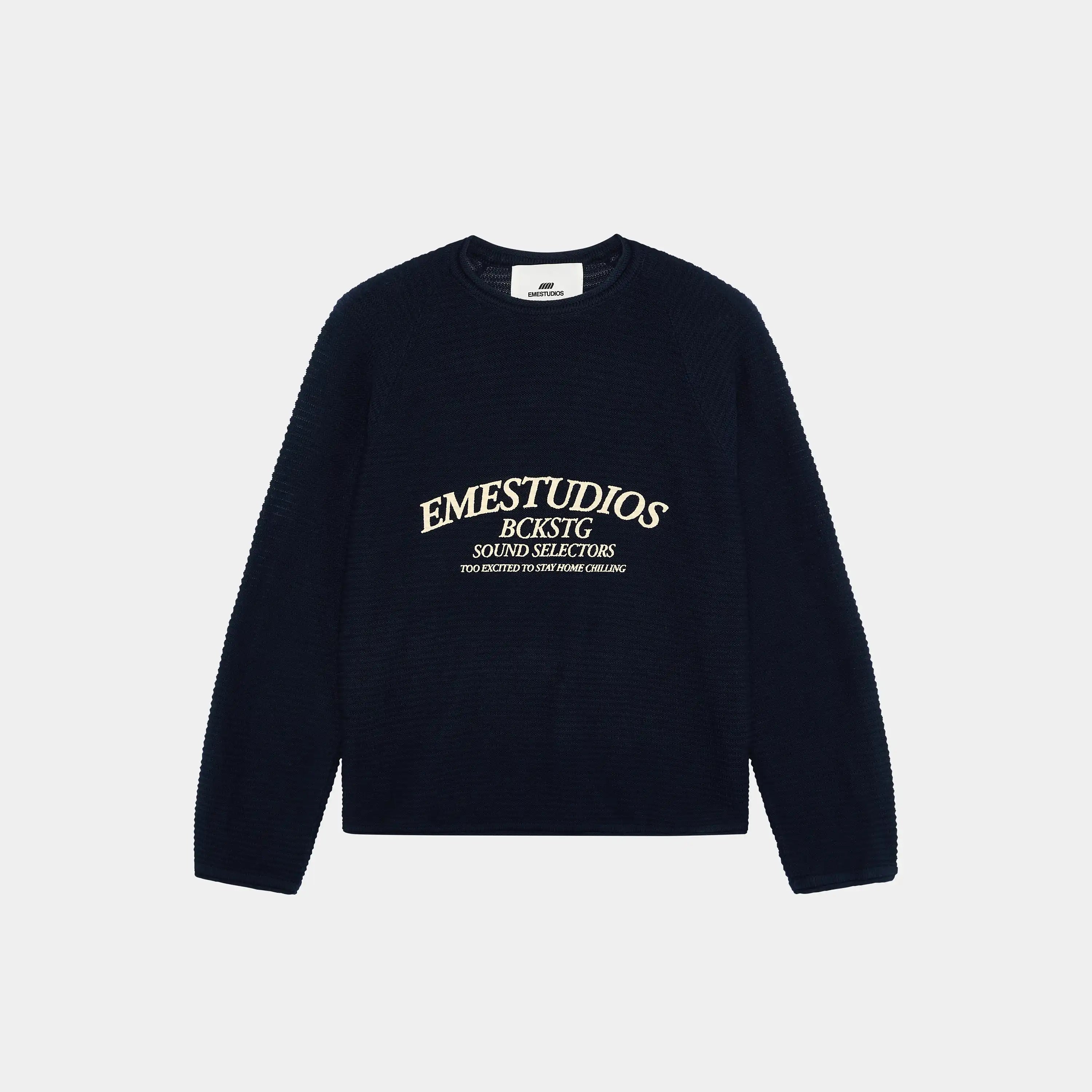 Yisuka Navy Knit Sweater Knitwear Eme Studios