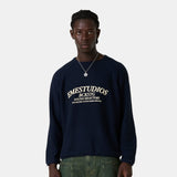 Yisuka Navy Knit Sweater Knitwear Eme Studios