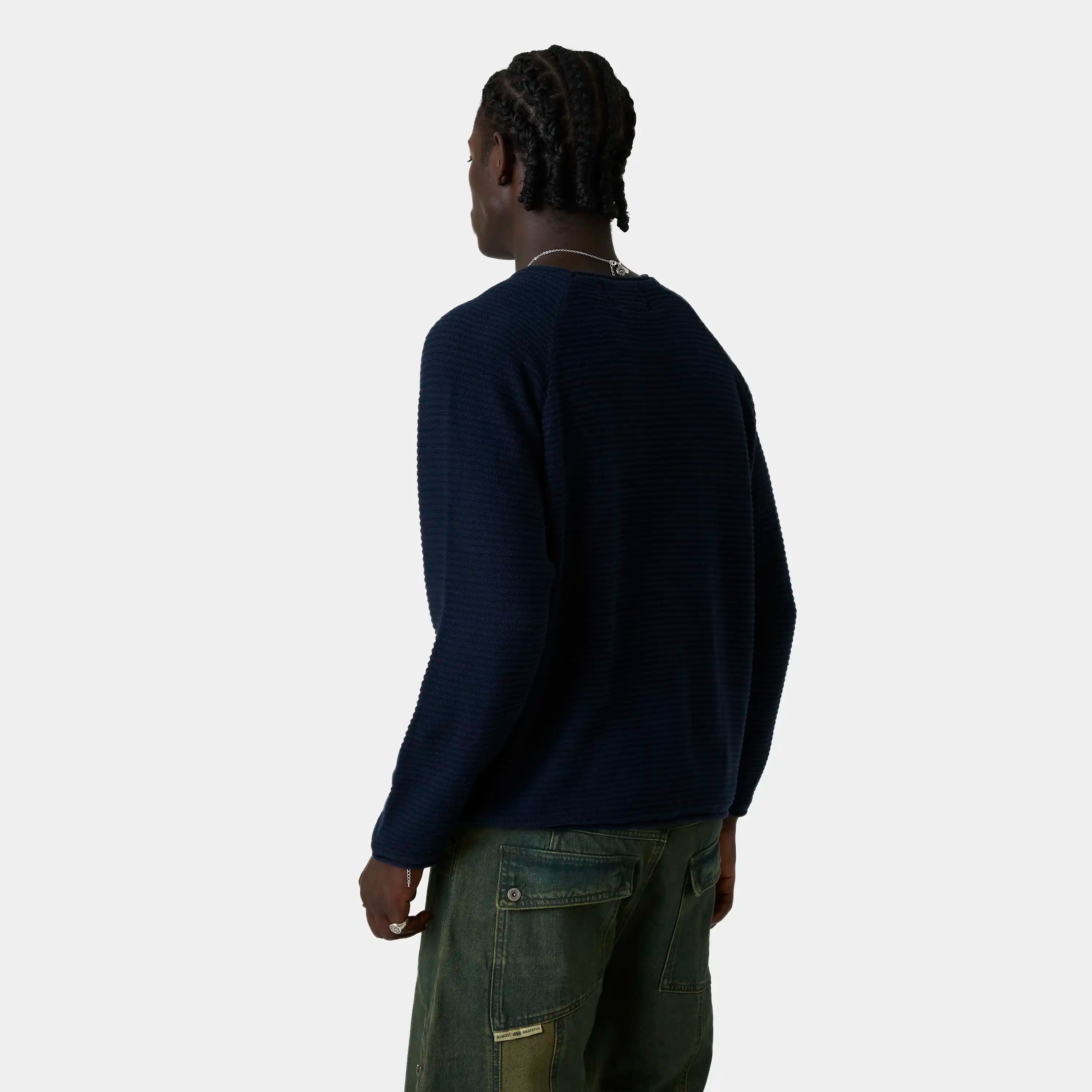 Yisuka Navy Knit Sweater Knitwear Eme Studios