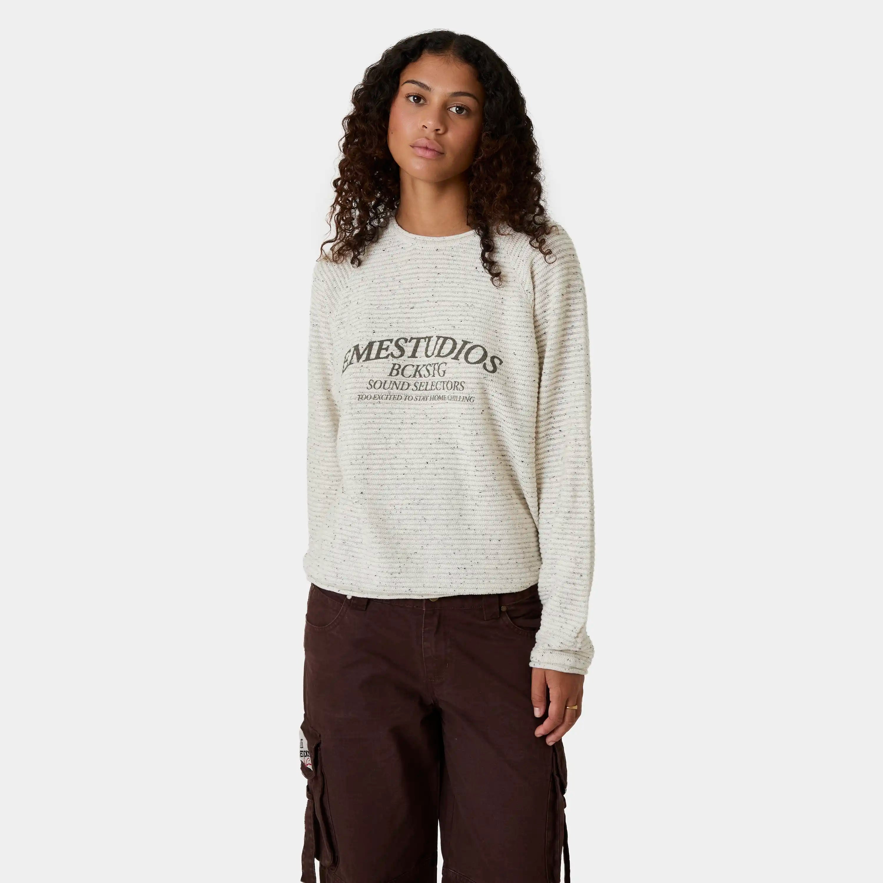 Yisuka Off Sand Knit Sweater Knitwear Eme Studios
