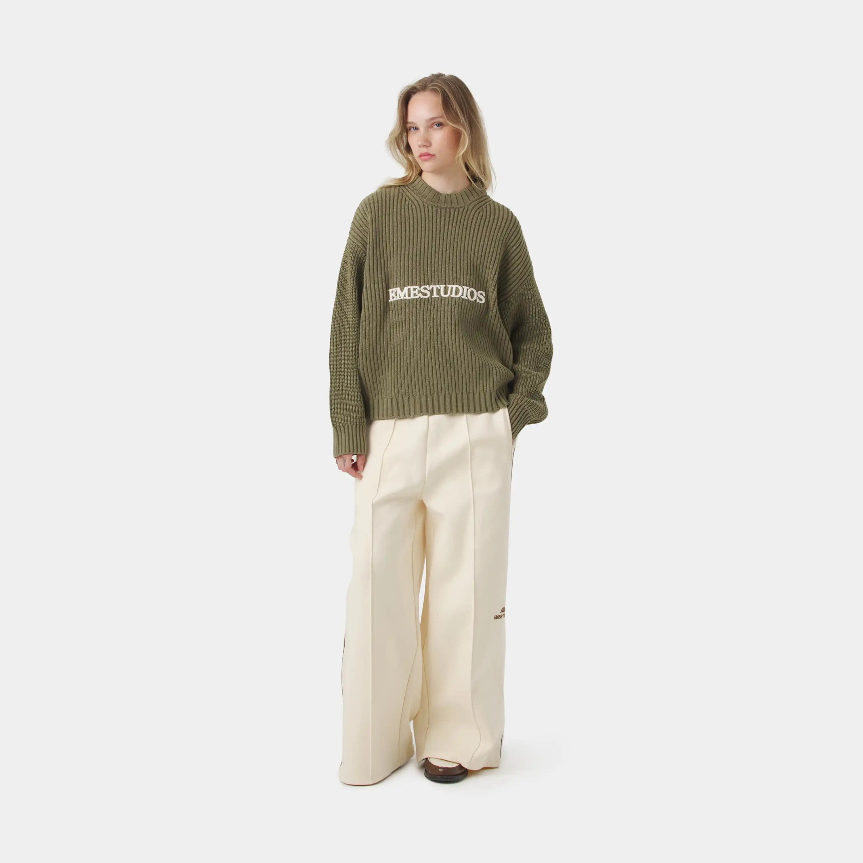 Yoss Olive Knit Sweater Knitwear Eme Studios