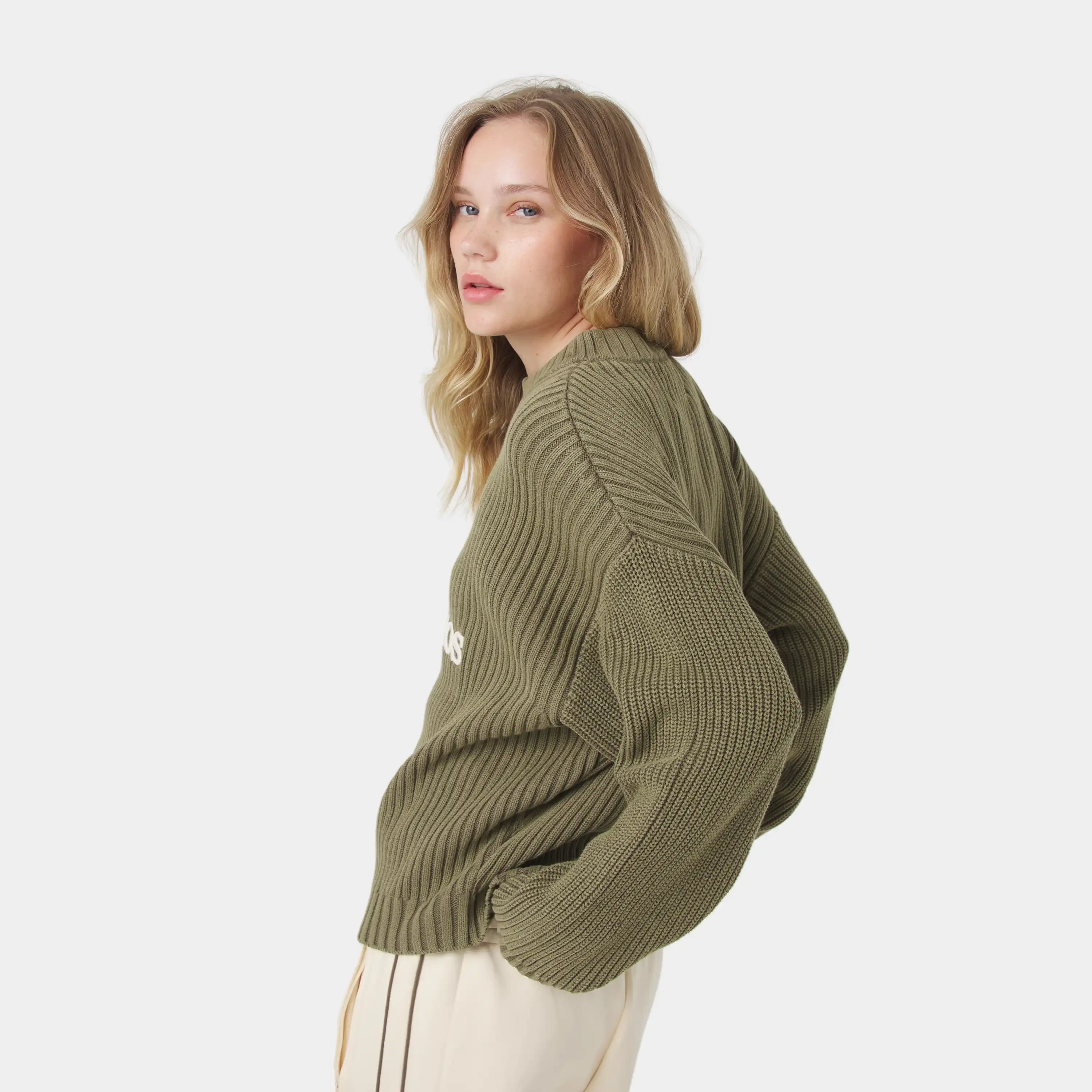 Yoss Olive Knit Sweater Knitwear Eme Studios