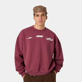 Zenit Burgundy Oversized Crewneck Sweatshirts Eme Studios