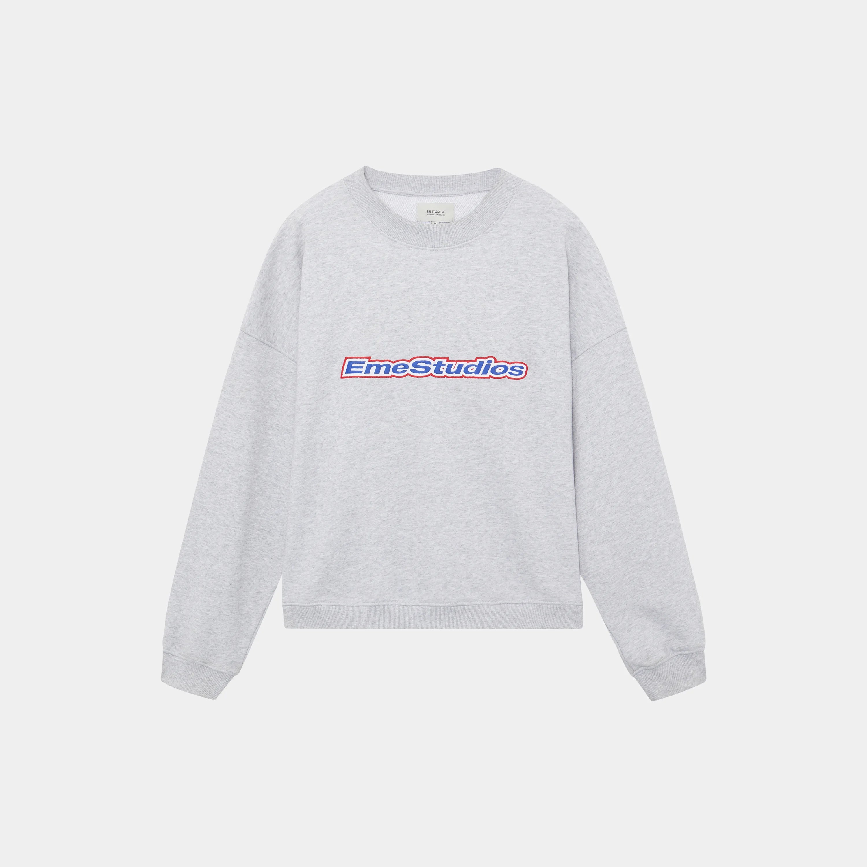 Box Heather Grey Oversized Crewneck Sweatshirts eme